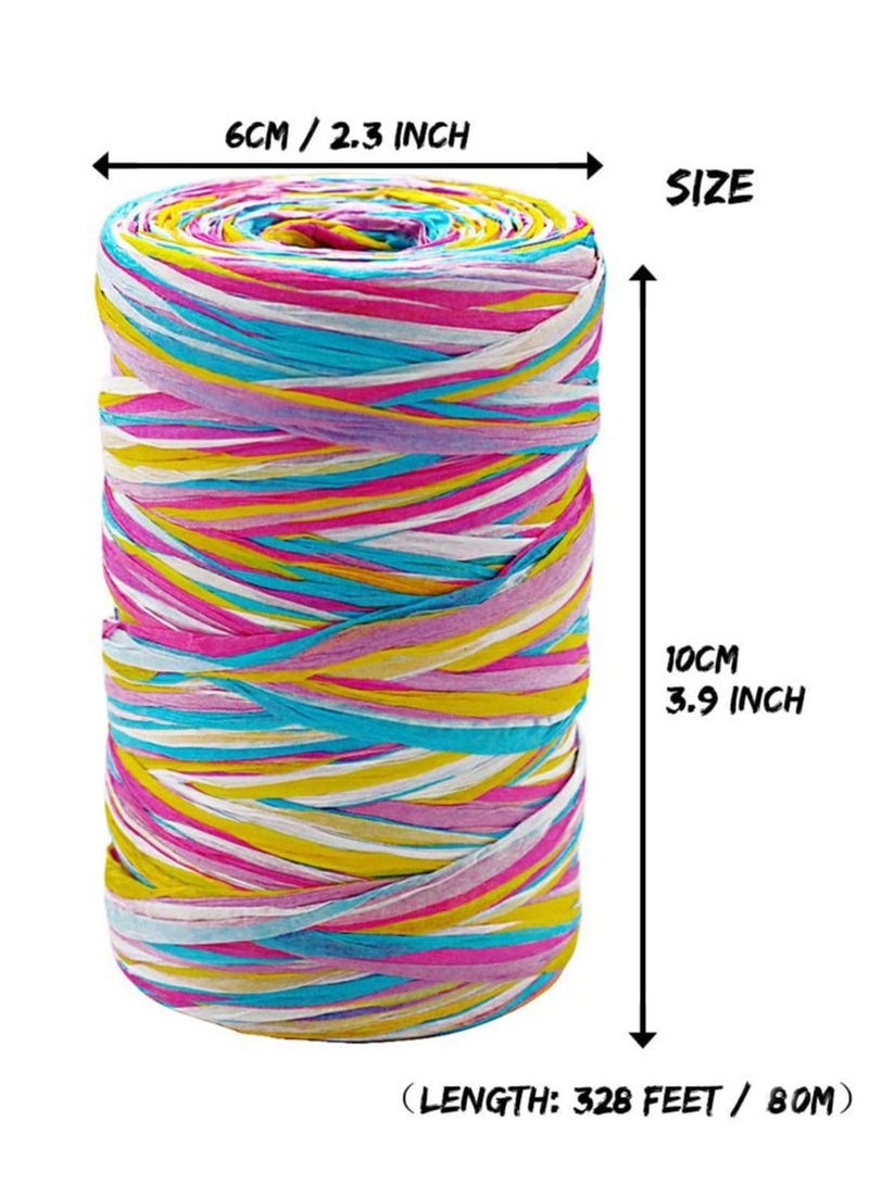 SYOSI Colored Paper String Raffia Ribbon Craft Ribbon Packing Paper Twine Raffia Yarn Paper Ribbon for Valentine Box Wrapping Party Festival Holiday Wedding Decor - Image 5