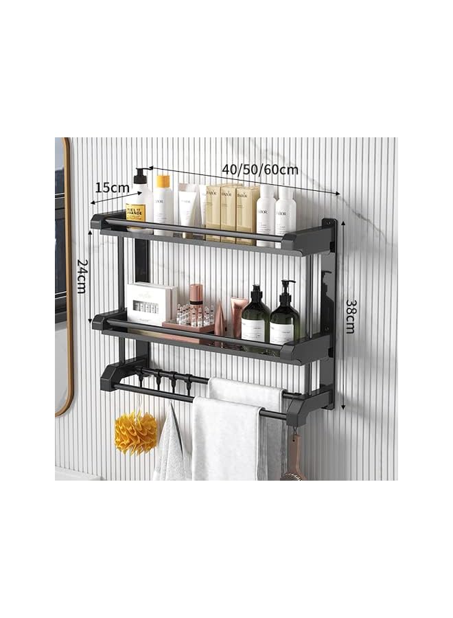Raxoom Floating Shelves Bathroom Shelf Organizer,Bathroom Wall Organizer Shelf Bathroom Towel Rack for Bathroom/Kitchen - Image 3