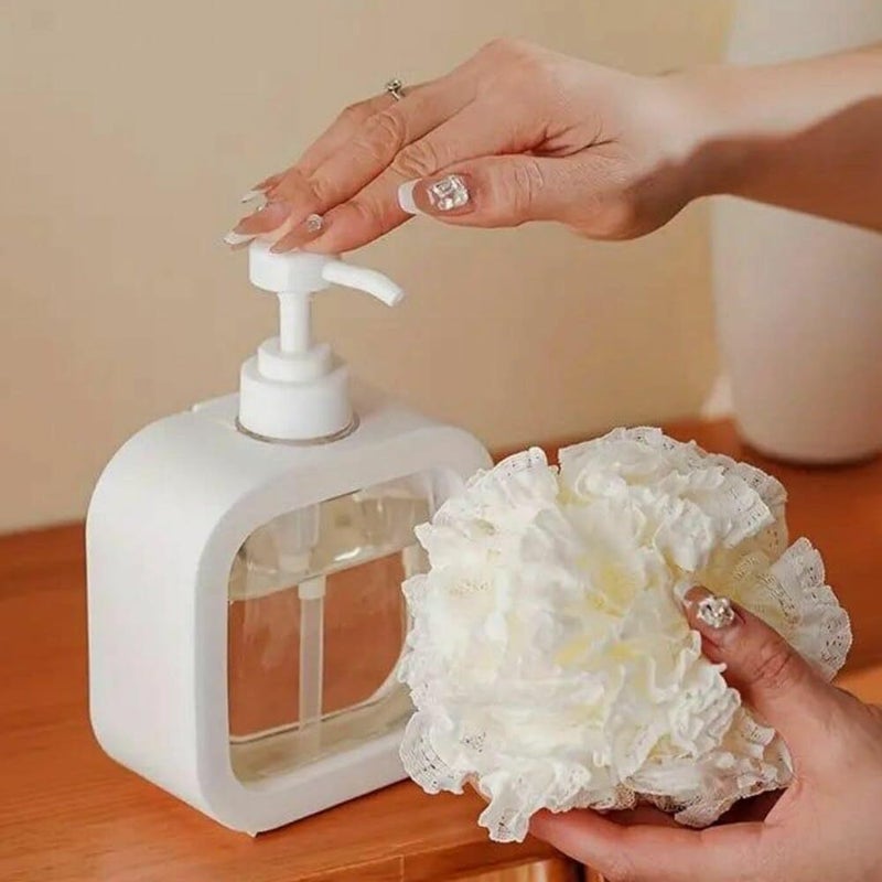 Kgeorix 10 Oz White Soap Dispenser | Square Plastic Foaming Pump Bottle for Hand Soap & Dish Soap | Refillable Bathroom & Kitchen Dispenser with Labels (1 Pack) (Multicolor) - Image 3