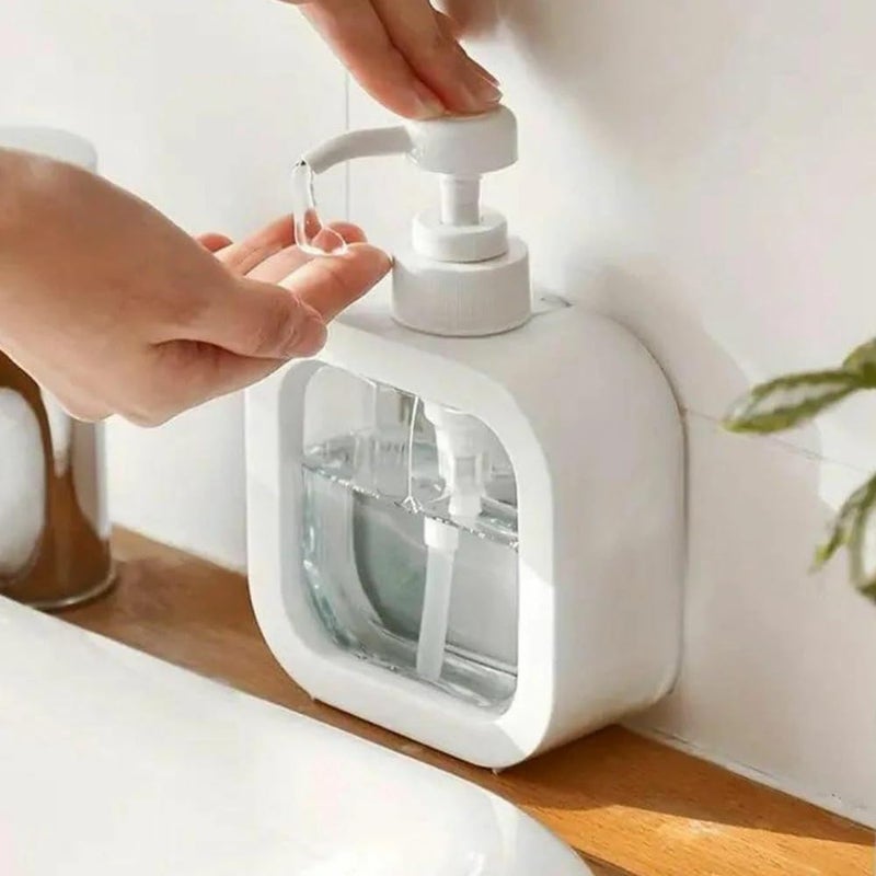 Kgeorix 10 Oz White Soap Dispenser | Square Plastic Foaming Pump Bottle for Hand Soap & Dish Soap | Refillable Bathroom & Kitchen Dispenser with Labels (1 Pack) (Multicolor) - Image 4