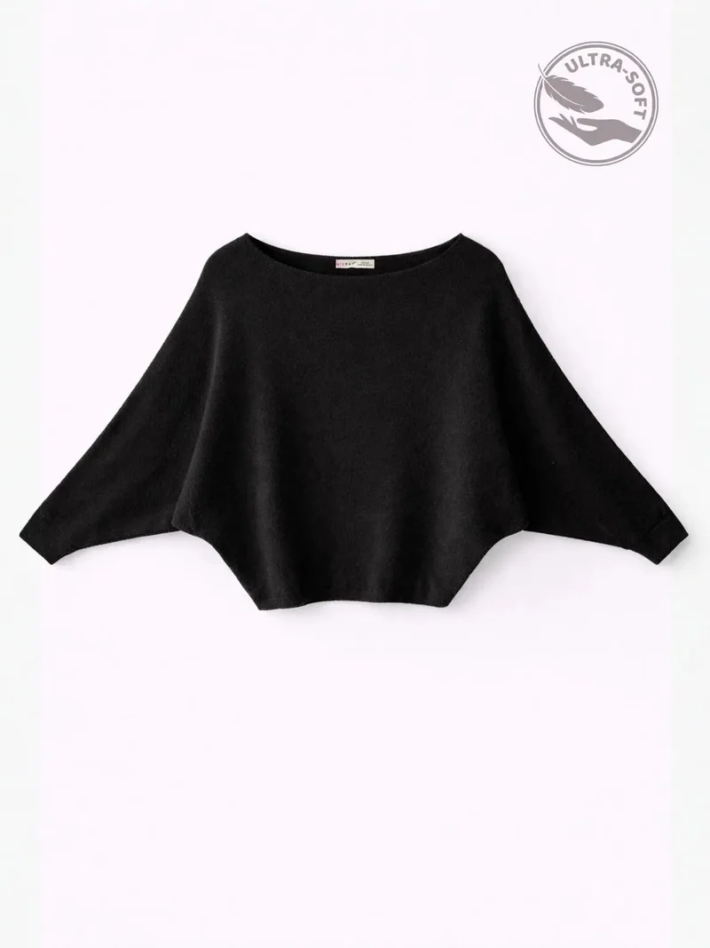 ميكسراي MIXRAY Oversized Boat Neck Ribbed Knit Sweater