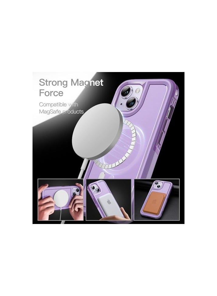 جي تيك حافظة JETech لهاتف iPhone 14 مقاس 6.1 بوصة متوافقة مع MagSafe، حماية قوية بطبقة مزدوجة شديدة التحمل، غطاء مغناطيسي قوي للهاتف مقاوم للصدمات (أرجواني فاتح) - Image 5