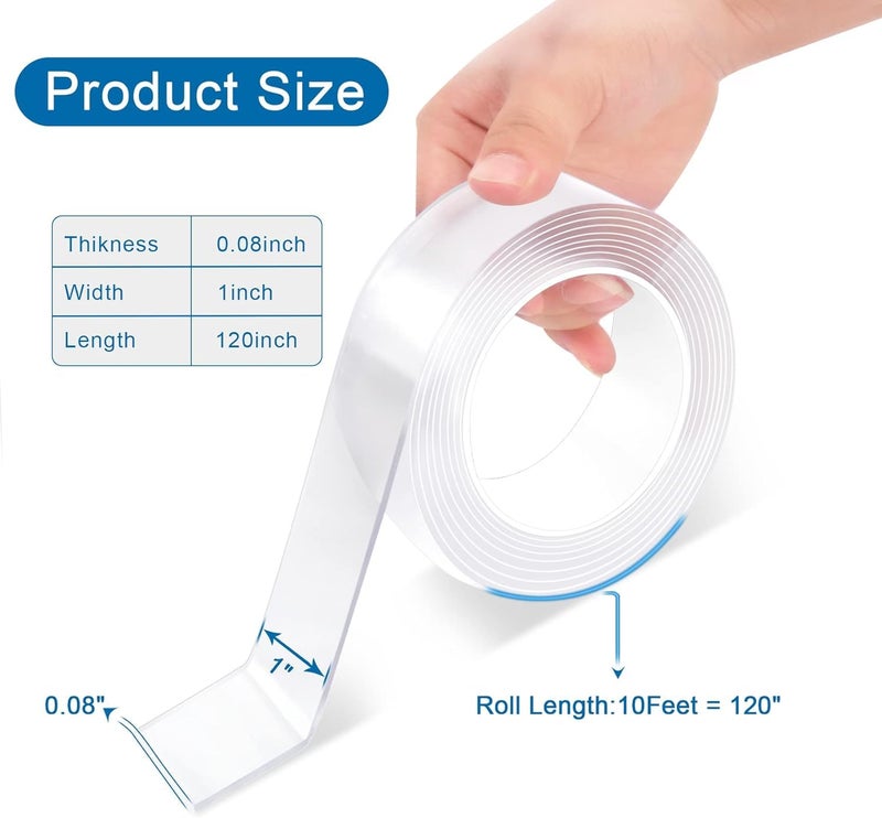 Emaar Misr High Quality Double Face Nano Strong Adhesive Double Face Tape Washable Strong Mounting Tape Double Face Transparent Double Sided Adhesive Tape 2.4cm Length 3m By Amaar Misr - Image 1