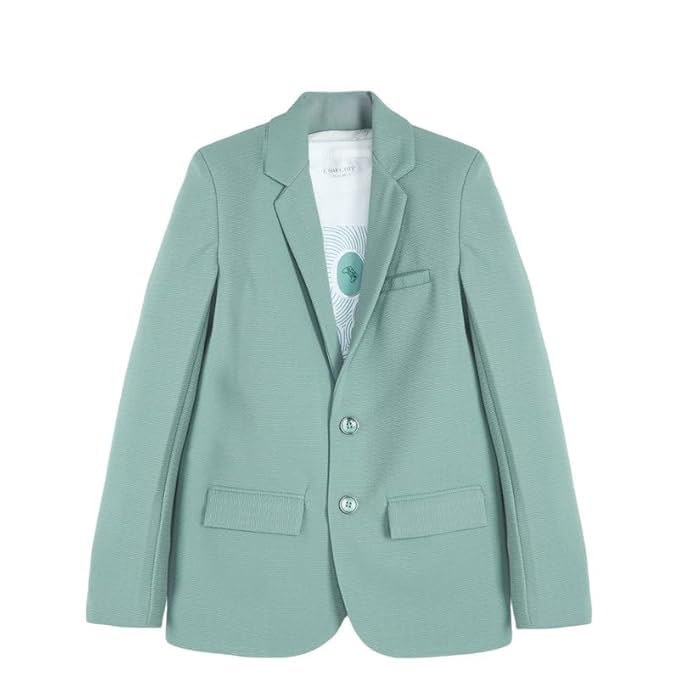 CHARCHIT Boys Regular Fit Plain Blazer and T-Shirt Green - Image 1