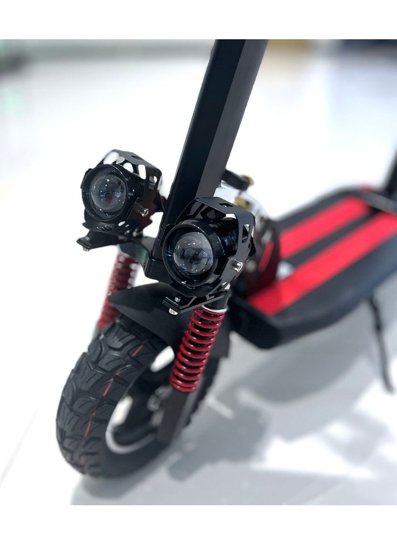 Crony - V10 Fast Speed E-Scooter 1200w Motor 48v/12ah,10"Off-Road Wide Tires,Dual Suspension/Hydraulic Disc Brakes E-Bike, Triple Led Headlamps, All-Terrain, Easy Foldable, Portable Commuter Electric Scooter For Adults & Kids, 120kg Load Skateboard Aluminum Frame, Urban Mobility，Red - Image 1