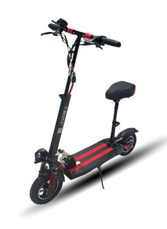 Crony V10 Fast Speed E-Scooter 1200w Motor 48v/12ah,10"Off-Road Wide Tires,Dual Suspension/Hydraulic Disc Brakes E-Bike, Triple Led Headlamps, All-Terrain, Easy Foldable, Portable Commuter Electric Scooter For Adults & Kids, 120kg Load Skateboard Aluminum Frame, Urban Mobility，Red  - Image 2
