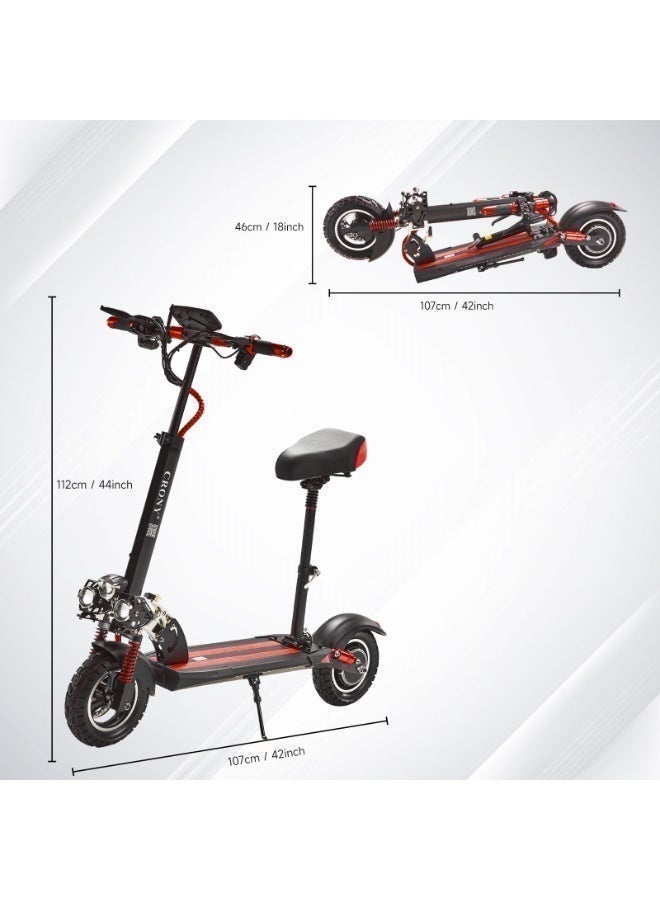 V10 Big Display 1200W Motor Electric Scooter – 45-68KM/H Speed, 20-40KM Range, 10” Off-Road Tires, 48V 12AH Battery, Dual Suspension, Dual Disc Brakes image 11