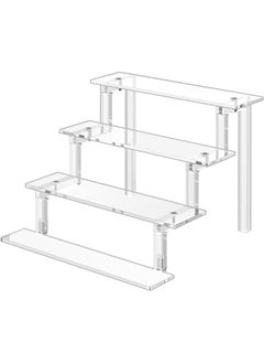The Bros Acrylic Display Stand, Clear Riser for Amiibo Funko POP Figures, Acrylic Tiered Display Stand for Decoration and Organize, Acrylic Step Riser for Display, Perfume Organizer Perfume Stand 