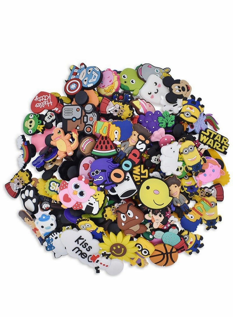 Excefore Shoe Decoration Charms, 100 Pcs Random Color Fit for Shoes and Wristband Bracelet, Different Shape Charms Party Gift for Kids and Teens Different Unisex Adult Shoe Charms - Image 5