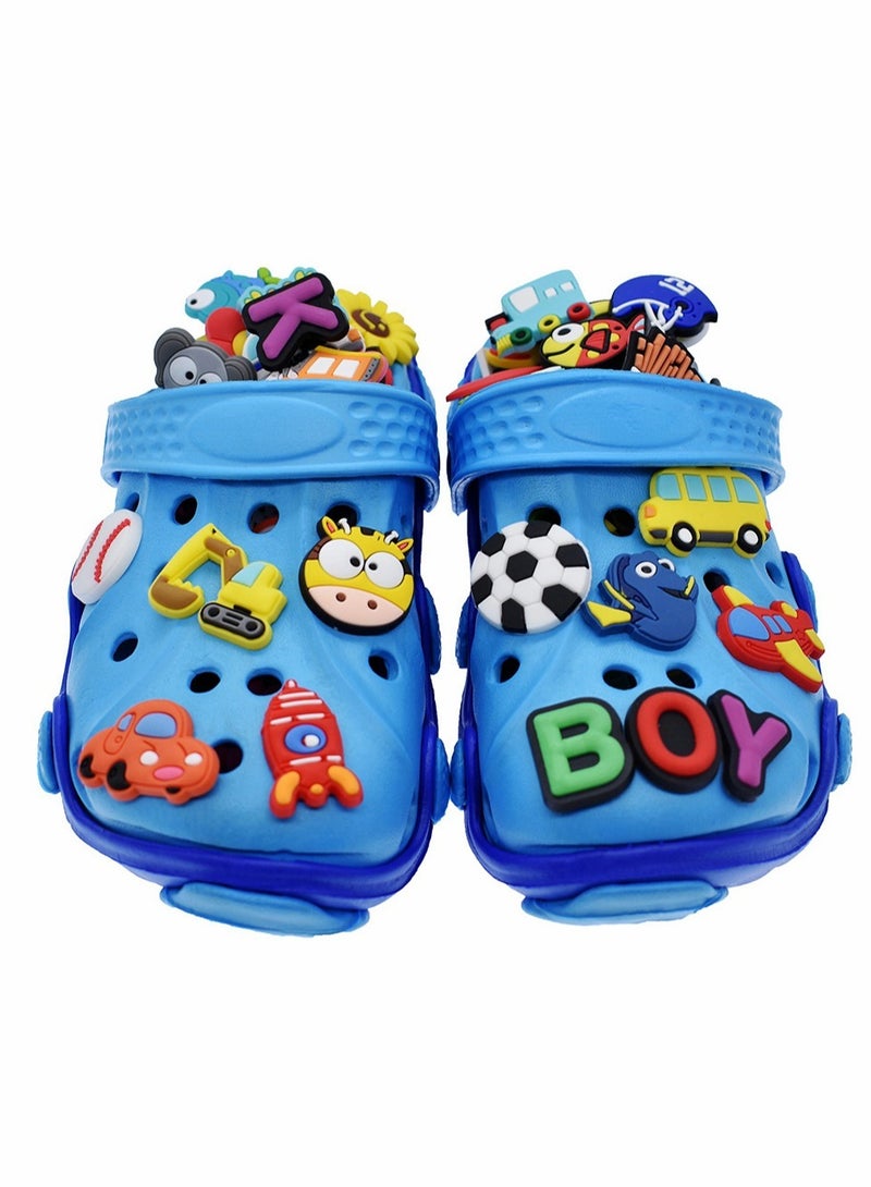 Excefore Shoe Decoration Charms, 100 Pcs Random Color Fit for Shoes and Wristband Bracelet, Different Shape Charms Party Gift for Kids and Teens Different Unisex Adult Shoe Charms - Image 2