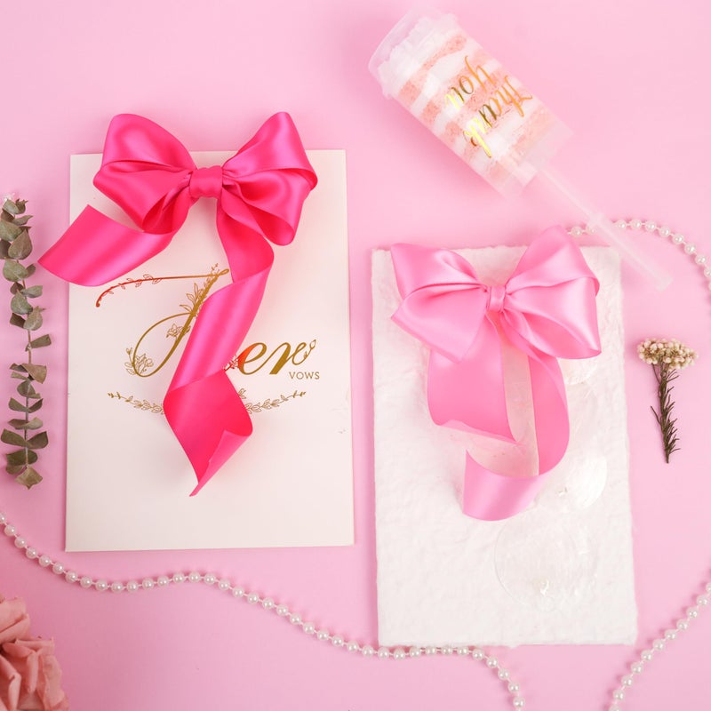 MAYREEL Pink Satin Ribbon 1.5 Inch Blush Pink Ribbon for Gift Wrapping Flower Bouquet Crafts Wedding Bridal Shower Valentine's Day 5 Rolls 5 Yards Each Color Total 25 Yards - Image 5