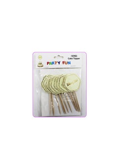 PARTY FUN Cake Topper Arabic Words, 5x5cm, Set of 12, Elegant Decoration for Celebratory Cakes  - Image 3