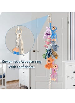 SYOSI 2 Pcs Boho Stuffed Animals Storage Chain, Strong Toy Storage Hanging Chain with 40 Metal Clips, Includes 4 Ceiling Hooks, Organize Plush Toys, Hats, Socks, and Holiday Cards  - Image 4