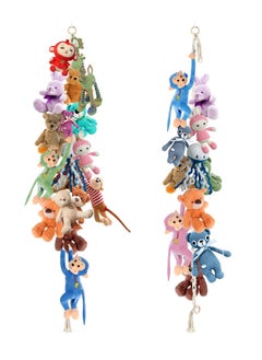 SYOSI 2 Pcs Boho Stuffed Animals Storage Chain, Strong Toy Storage Hanging Chain with 40 Metal Clips, Includes 4 Ceiling Hooks, Organize Plush Toys, Hats, Socks, and Holiday Cards  - Image 1
