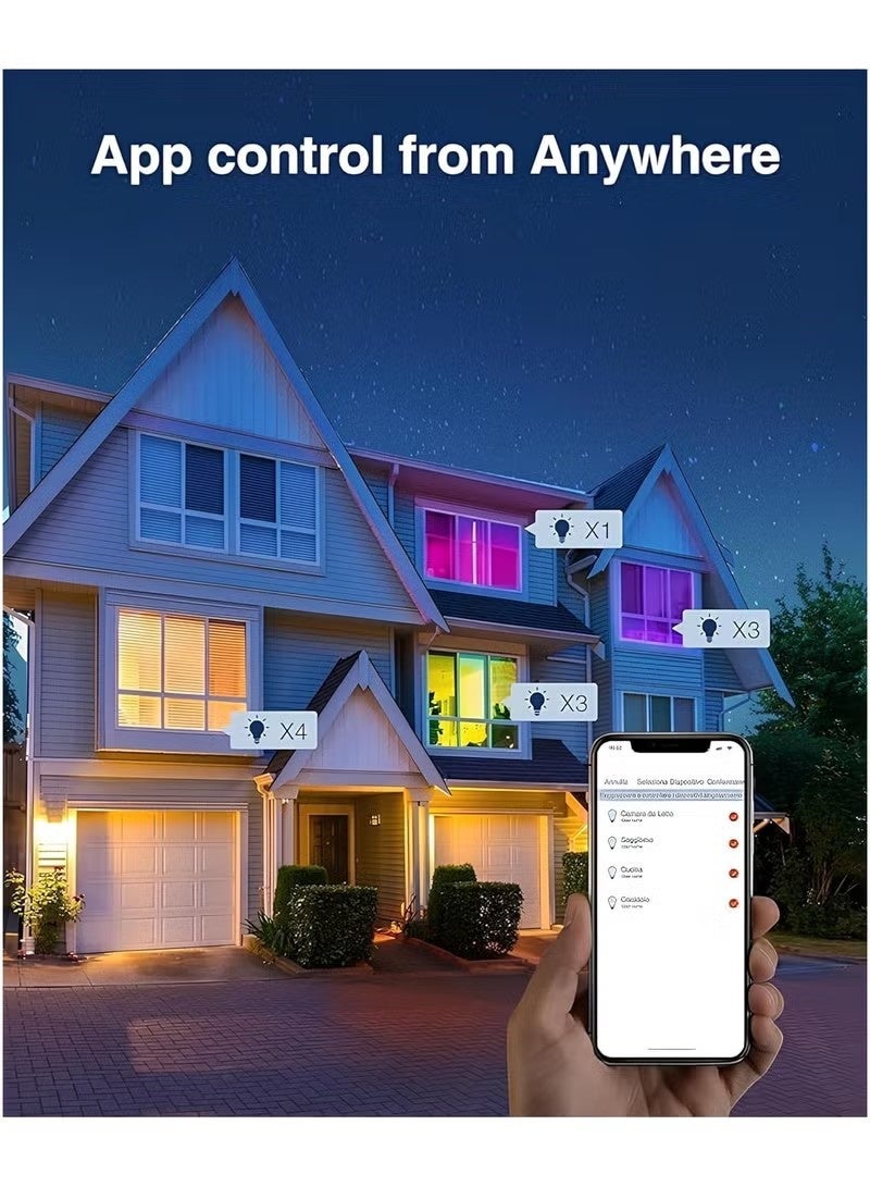 Unewshi WiFi Smart Wall Light Switch, No Neutral Wire Required, No Hub Required, Compatible with Google Home & Alexa, Touch & App Remote Control, Timing Function & Voice Control (Gang 4, Black) - Image 5