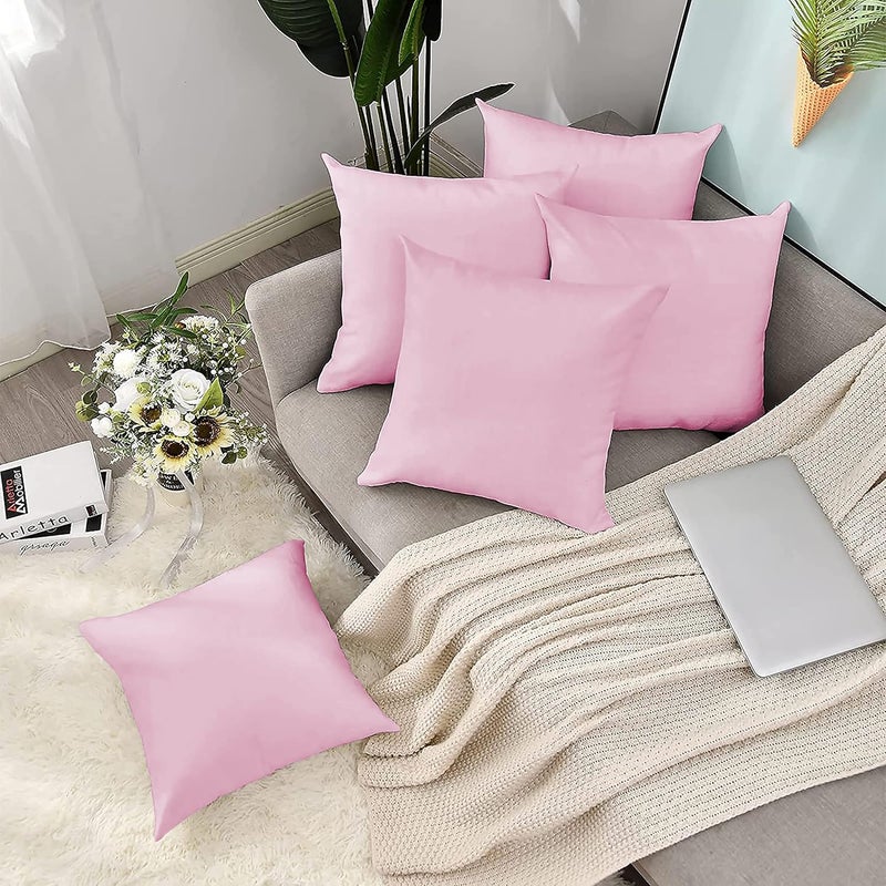 Day Care 400TC Imperious Design Decorative Throw Cushion Cover 100 Egyptian Cotton Size 16x16 Baby Pink Set of 2 - Image 3