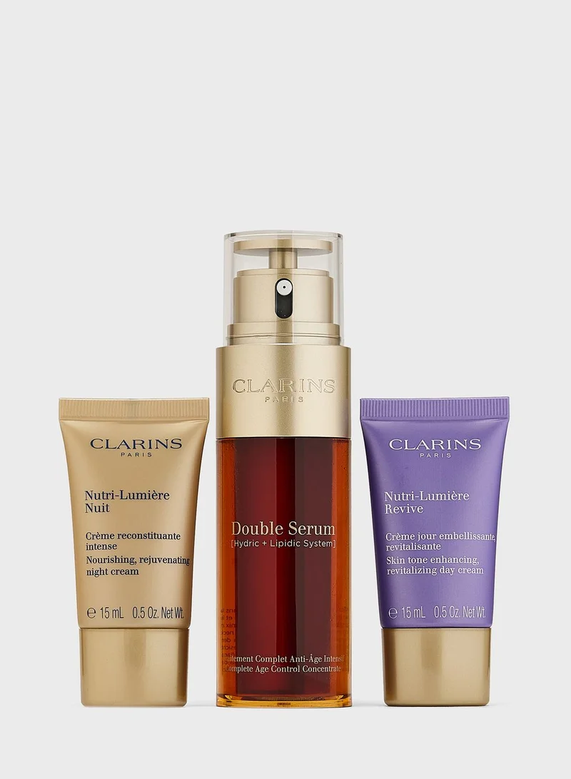 CLARINS Double Serum & Nutri-Lumière Routine Set