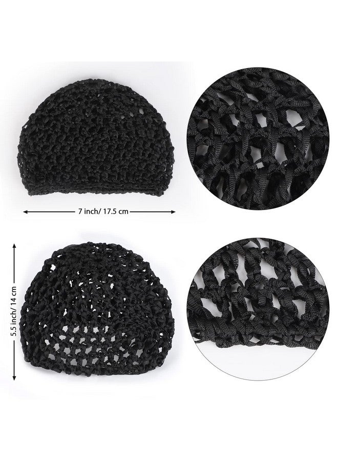Etercycle 3 Pieces Mesh Crochet Hair Net Snoods For Women Soft Rayon Knit Crochet Hairnet Hair Cover Accessory For Sleeping (Black) - Image 4