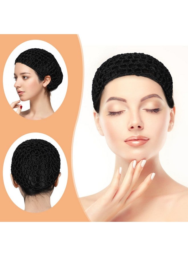 Etercycle 3 Pieces Mesh Crochet Hair Net Snoods For Women Soft Rayon Knit Crochet Hairnet Hair Cover Accessory For Sleeping (Black) - Image 3