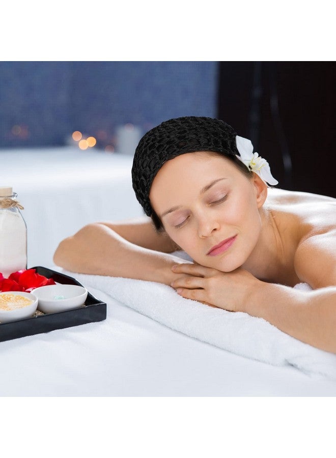 Etercycle 3 Pieces Mesh Crochet Hair Net Snoods For Women Soft Rayon Knit Crochet Hairnet Hair Cover Accessory For Sleeping (Black) - Image 5