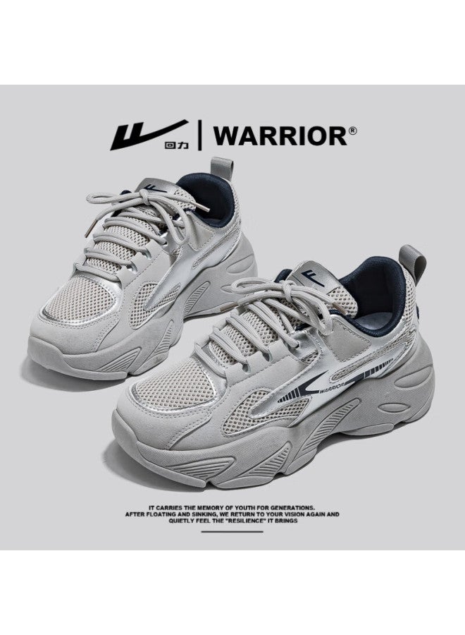 Women's Thick Sole Platform Dad Sneakers Double Mesh Casual Sports Shoes Wxyh017 Silver Gray Size 40 - Image 2