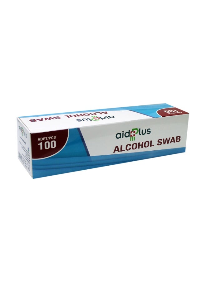 AID PLUS Alcohol Swab - 100 Pcs - Perfect For Sanitizing, Cleaning, And Disinfecting - Sku: 60036 