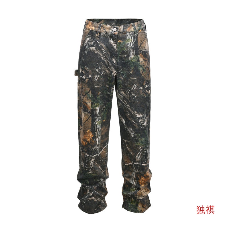 High Street Kanye American Style Men'S And Women'S Multi-Pocket Cargo Jeans Straight Loose Ripped Pants Various Styles - Image 2