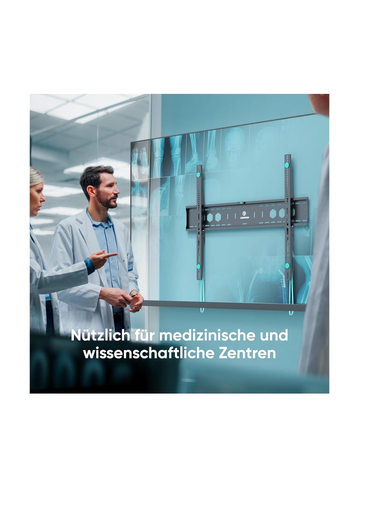حامل تلفزيون مثبت على الحائط للتلفزيونات الكبيرة ولوحات العرض من 60 إلى 110 بوصة – يدعم حتى 120 كجم – VESA 200x200 إلى 900x600 – UF12-B أسود - Image 2
