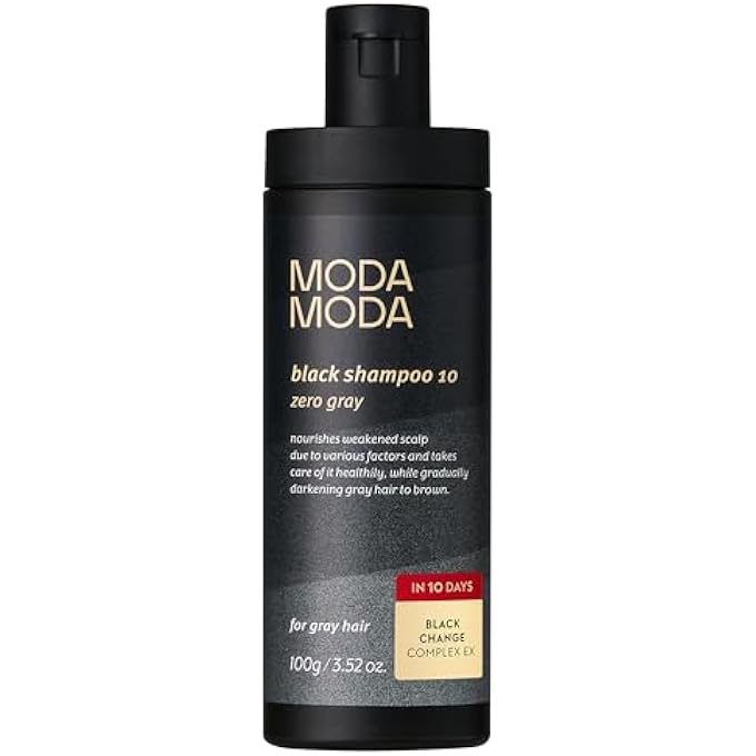 MODA MODA ZERO GRAY BLACK HAIR SHAMPOO 3.52 OZ - NATURAL DARKENING COLOR DYE FOR SCALP | AGE-DEFYING & VOLUMIZING GREY SHAMPOO THAT REDUCES BREAKAGE - NO ANIMAL TRIALS - Image 1