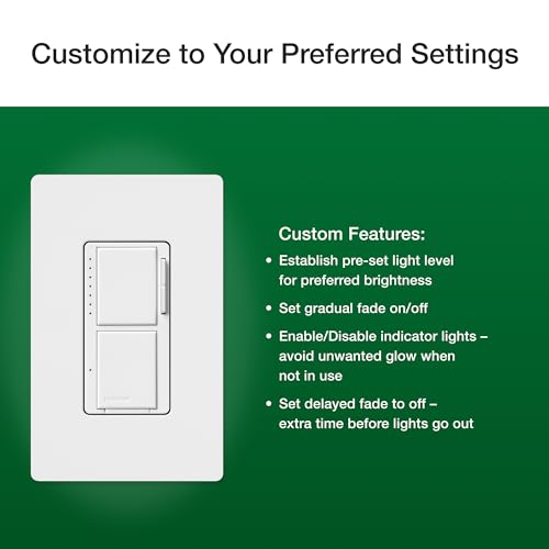 Lutron Maestro LED+ Dual Dimmer and Switch | 75-Watt LED Bulbs/2.5A Fans, Single-Pole | MACL-L3S25-WH | White - Image 4