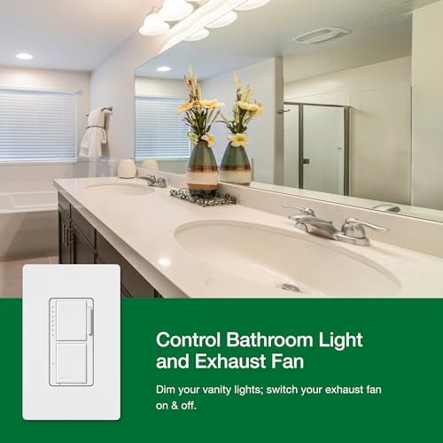 Lutron Maestro LED+ Dual Dimmer and Switch | 75-Watt LED Bulbs/2.5A Fans, Single-Pole | MACL-L3S25-WH | White - Image 5
