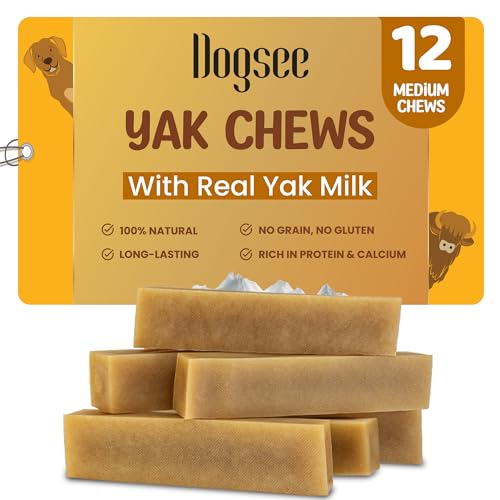 Dogsee Original Himalayan Yak Chews for Dogs 2lb Medium 12 Bars 100 Natural 60 Protein Dog Treats for Medium Breed Dog Chews Long Lasting for Aggressive Chewers - Image 1