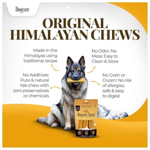 Dogsee Original Himalayan Yak Chews for Dogs 2lb Medium 12 Bars 100 Natural 60 Protein Dog Treats for Medium Breed Dog Chews Long Lasting for Aggressive Chewers - Image 3