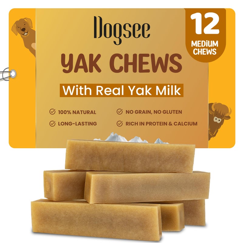 Dogsee Original Himalayan Yak Chews for Dogs 2lb Medium 12 Bars 100 Natural 60 Protein Dog Treats for Medium Breed Dog Chews Long Lasting for Aggressive Chewers - Image 2