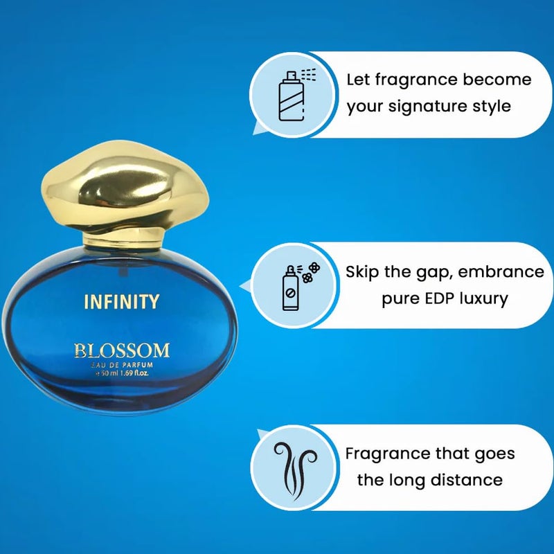 Infinity Infinity Blossom 50 ml Eau De Parfum Long Lasting EDP Perfume  - Image 3
