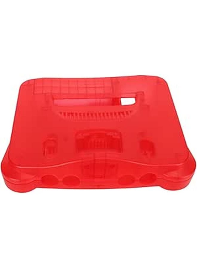 N64 Game Console Replacement Shell Case Transparent Red ABS Retro Housing - Image 1