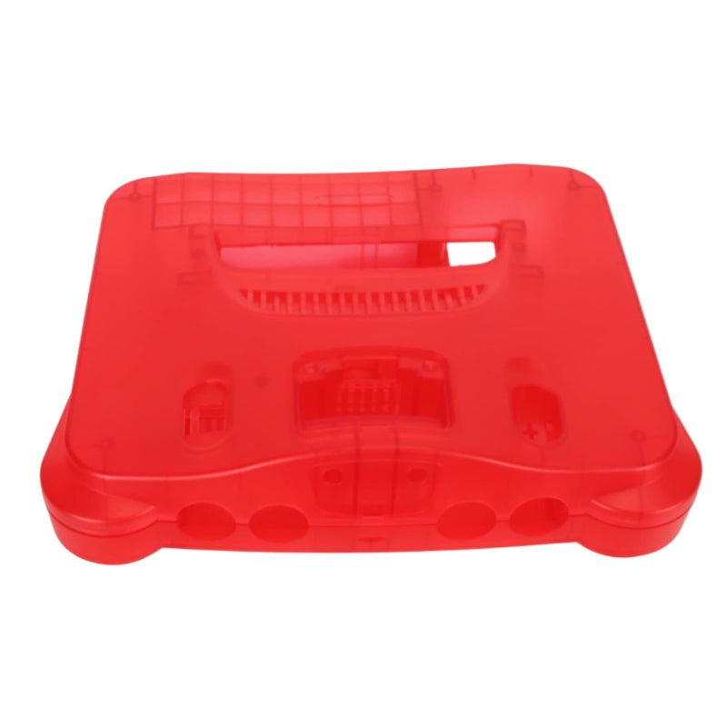 N64 Game Console Replacement Shell Case Transparent Red ABS Retro Housing - Image 2