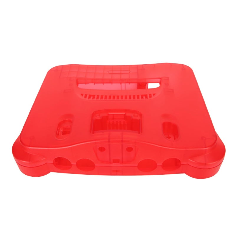 N64 Game Console Replacement Shell Case Transparent Red ABS Retro Housing - Image 5