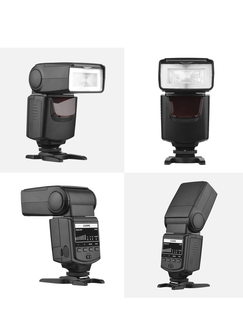 Coopic - فلاش زناد لاسلكي COOPIC CF550 Speedlite s1، s2 متوافق مع Canon Nikon Panasonic Olympus Pentax وغيرها من الكاميرات الرقمية DSLR مع الحذاء الساخن القياسي - Image 1