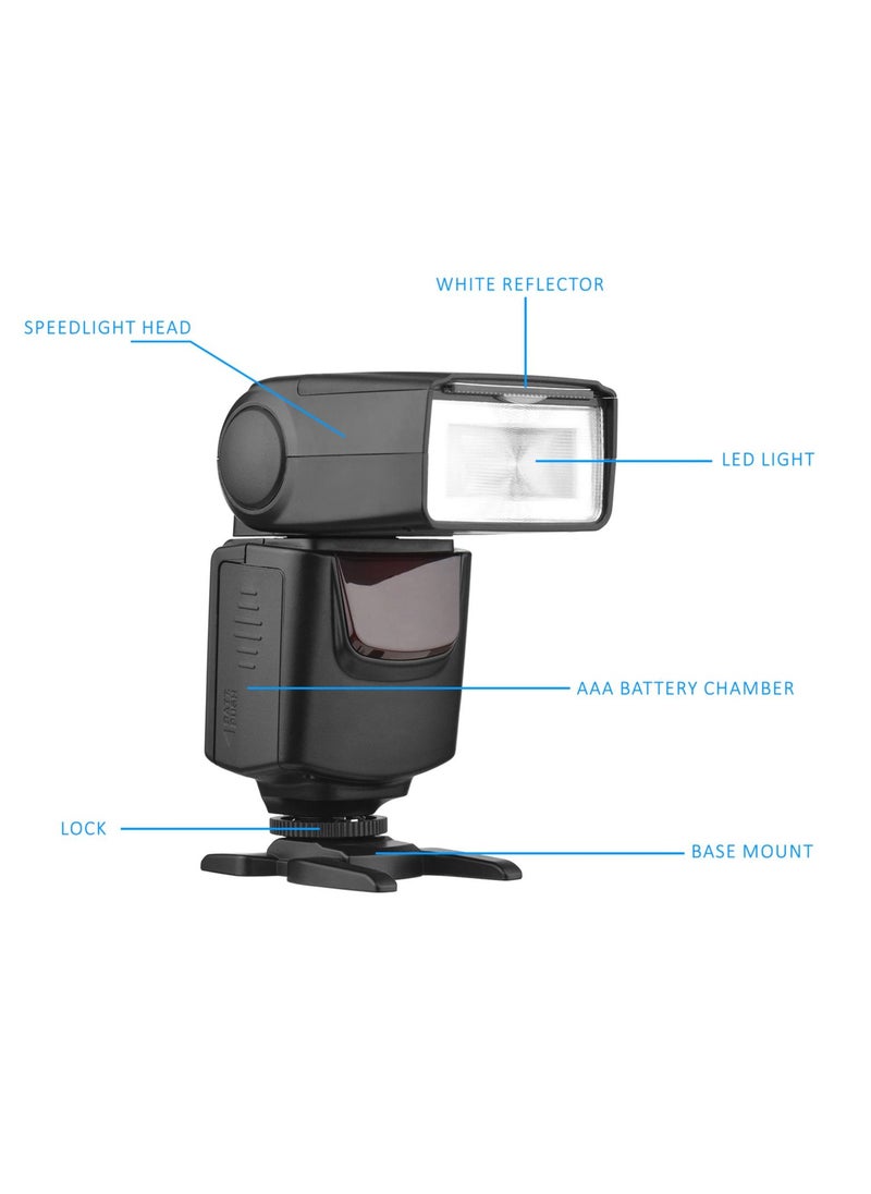 Coopic - فلاش زناد لاسلكي COOPIC CF550 Speedlite s1، s2 متوافق مع Canon Nikon Panasonic Olympus Pentax وغيرها من الكاميرات الرقمية DSLR مع الحذاء الساخن القياسي - Image 1