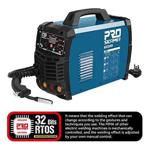 Prostormer Welding Machine, MIG/TIG/MMA 3 in 1 Multifunctional Welder with Digital Display, Electrode Holder, Earth Clamp, Input Power Adapter Cable and Brush - Image 2