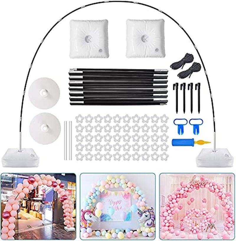 NC Balloon Arch Kit, Adjustable Balloon Arch Stand: with Water Fillable Base,50Pcs Balloon Clips,Balloon Pump Knotter Dot Glue - for Wedding Baby Shower Birthday Party Supplies Decorations