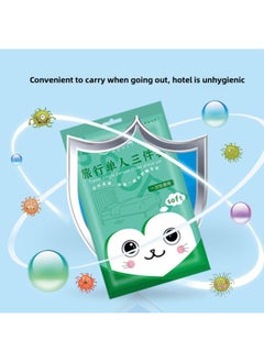 Generic Disposable Quilt Cover Bed Sheet Pillowcase Sterilization Travel Single Set Hotel Portable Comfortable Bedding Three-piece Set-Color:Travel Single Three-piece Set  - Image 1