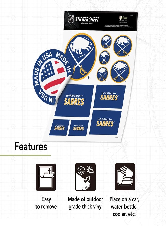 Desert Cactus Buffalo Sabres Sticker NHL Team National Hockey League Vinyl Decal Laptop Water Bottle Car Scrapbook (Type 1-1) - Image 3