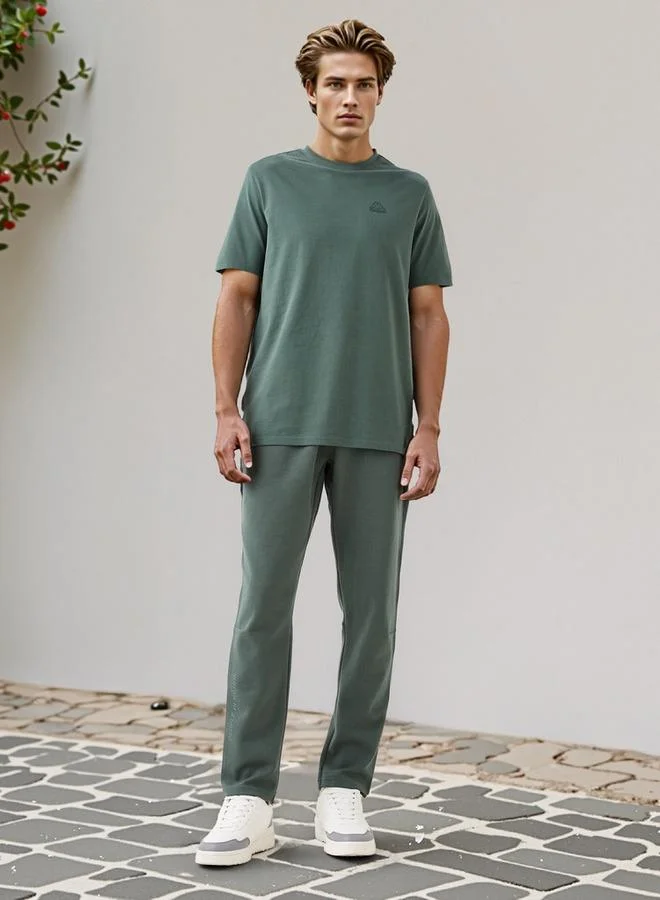 Kappa Kappa Logo Detail Pants with Drawstring Closure and Pockets