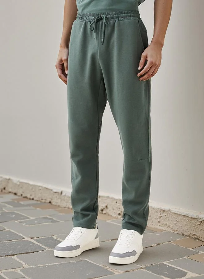 Kappa Kappa Logo Detail Pants with Drawstring Closure and Pockets