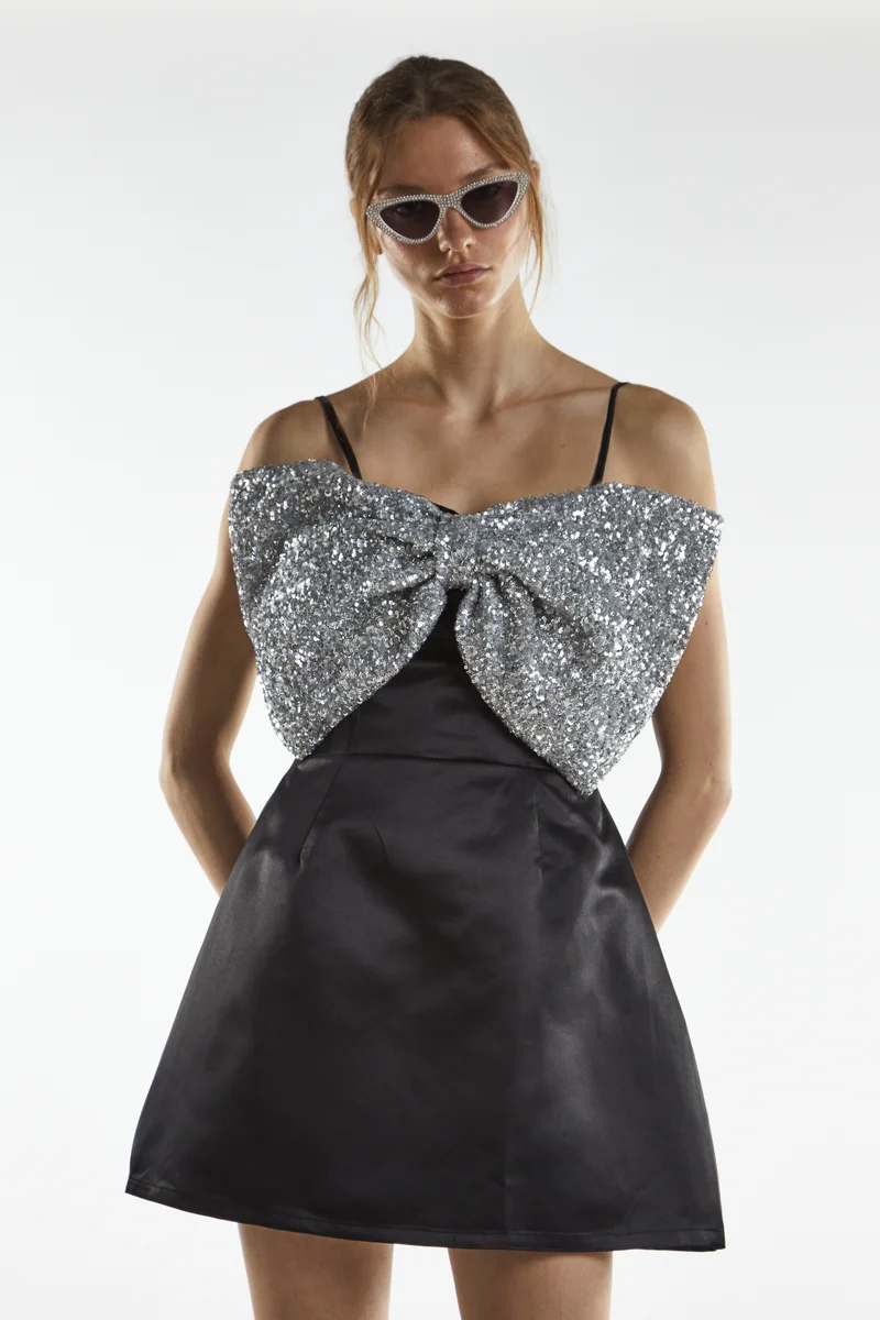 Bow Deatil Mini Dress