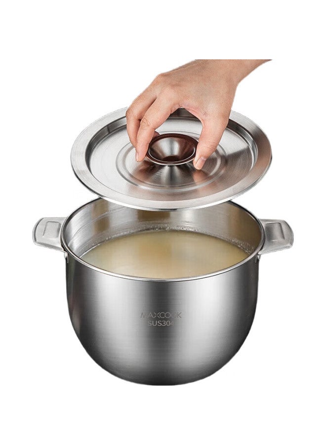 MAX COOK (Maxcook) 304 Stainless Steel Lard Container Seasoning Bowl, Lard Bowl Seasoning Jar, 2.8L With Lid Mcwa9004 - Image 1