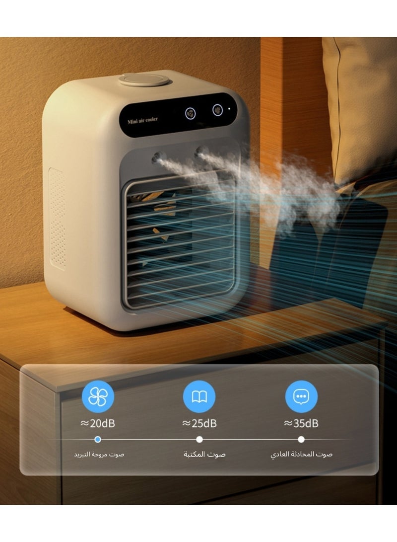 Portable Cool Mist Fan with 9-Blade, 2 Speeds, Humidifier, 500ml Water Tank, USB Rechargeable & Plug-In, Ice Tray & Adjustable Angle – For Desk, Travel, Outdoor - Image 3