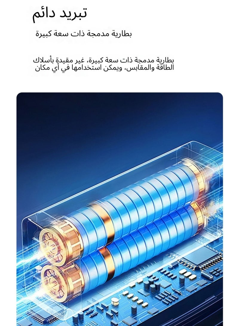 Portable Cool Mist Fan with 9-Blade, 2 Speeds, Humidifier, 500ml Water Tank, USB Rechargeable & Plug-In, Ice Tray & Adjustable Angle – For Desk, Travel, Outdoor - Image 2